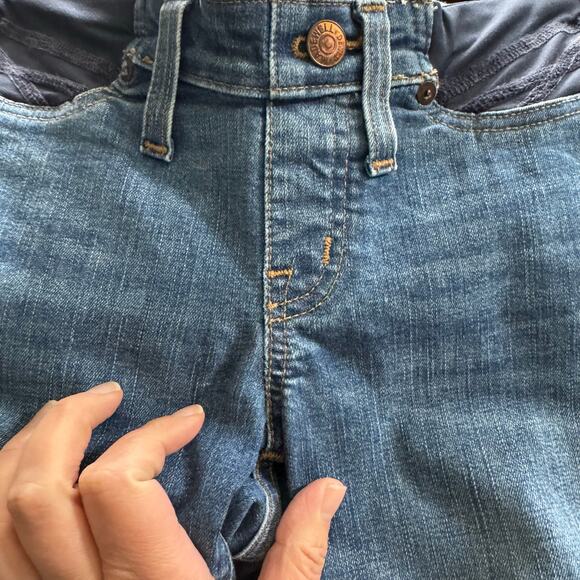 Madewell Maternity Skinny Jeans Stretchy Side Panels Distressed Look Size 28 - Picture 12 of 12